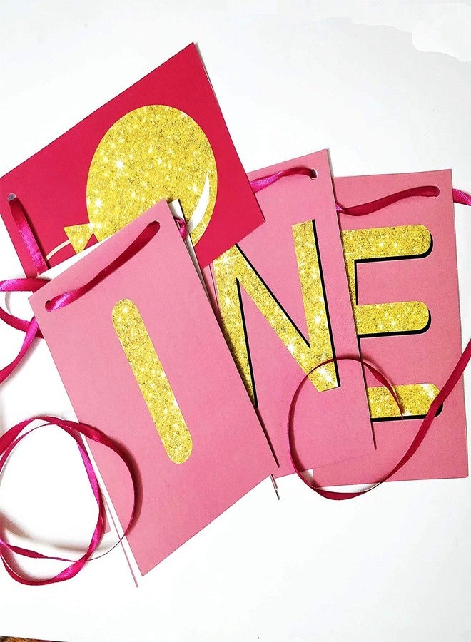 Infispace® First Birthday Bunting Banner for Party Decoration (Pink) - Image 4